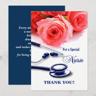 Infirmière Merci. Carte rose et Stethoscope