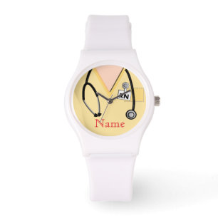 Infirmière Montre Scrub Top Stethoscope Jaune