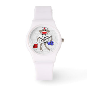 Infirmière Montre Sock Monkey Design