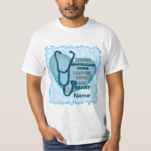 Infirmière ophtalmique T-shirt Coeur bleu