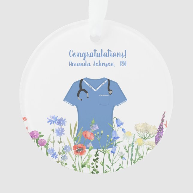 Infirmière personnalisée IA ADE IDE Blouse bleue (devant)