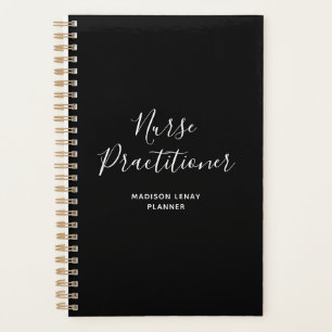 Infirmière Praticien Noir Blanc Nom de script Étud