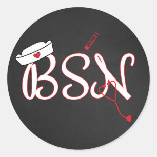 Infirmière Red BSN faveur autocollant / enveloppe 