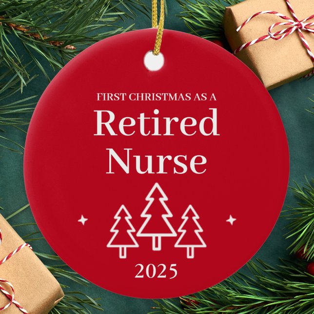 Infirmière retraitée Ornement de Noël Rouge (Retired Nurse Red Christmas Ornament
)