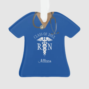 Infirmière RN Graduate Blue Scrub Top Personnalis