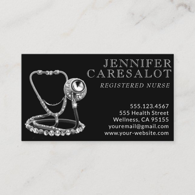 Infirmière RN, LVN, LPN, Carte de visite intérimai (Devant)