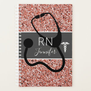 Infirmière RN Stethoscope Rose Gold Parties scint