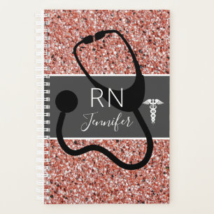 Infirmière RN Stethoscope Rose Gold Parties scinti