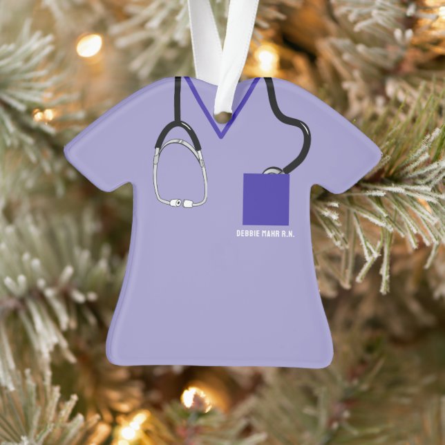 Infirmière Scrubs Ornament - Cadeau Médicale perso (Arbre)