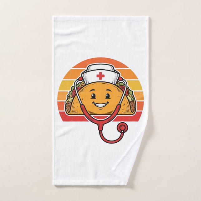Infirmière Taco Rétro Gravure Vintage Design_1 (Serviette à main)