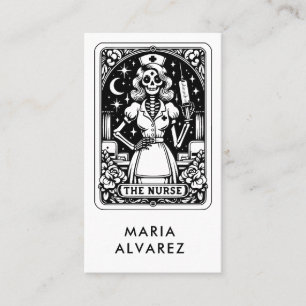 Infirmière Tarot Carte de visite noir