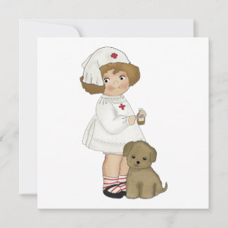 Infirmière vintage avec T-shirts et cadeaux chiots