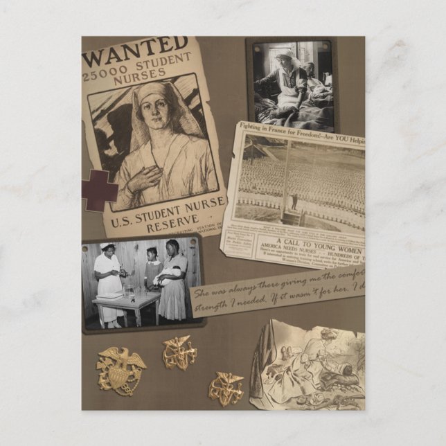 Infirmière vintage - Carte postale du bloc-notes d (Devant)