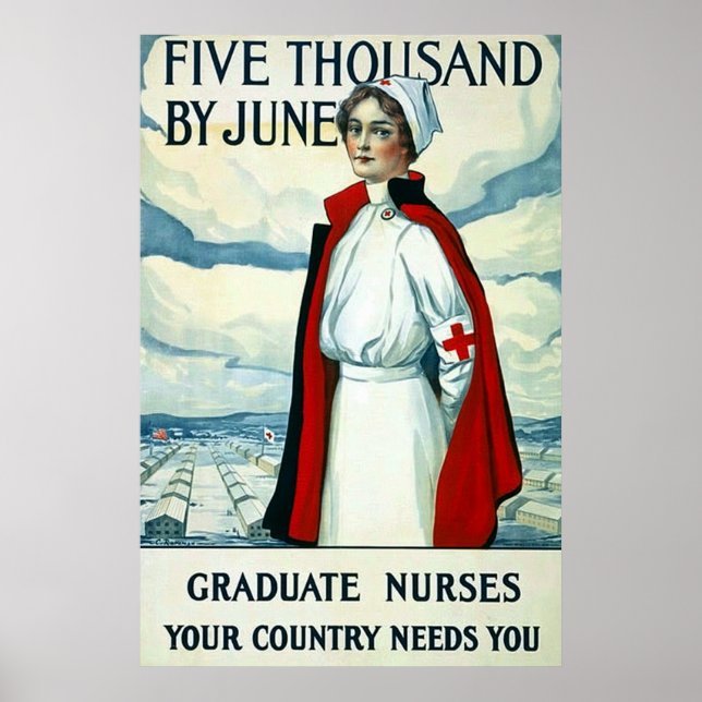 Infirmières diplômées ~ Poster Vintage WW1 (Devant)
