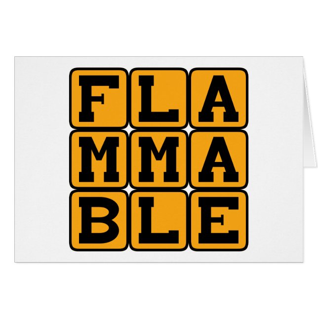 Inflammable, sensible au feu (Devant horizontal)