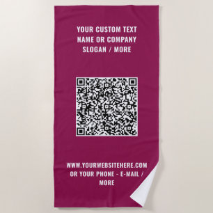 Info de scan de code QR Serviette de plage Votre t