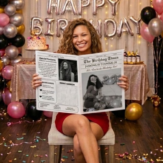 Infographie de programme d'anniversaire de journal (Créateur téléchargé)