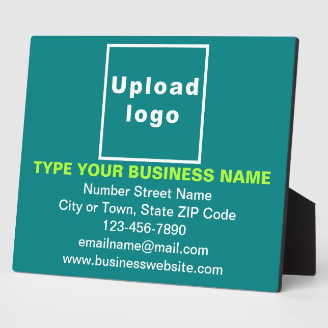 Information d'affaires Plaque rectangle vert Turqu (Côté)