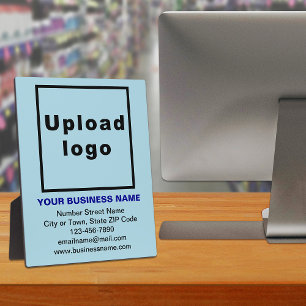 Information d'affaires sur la plaque bleu clair