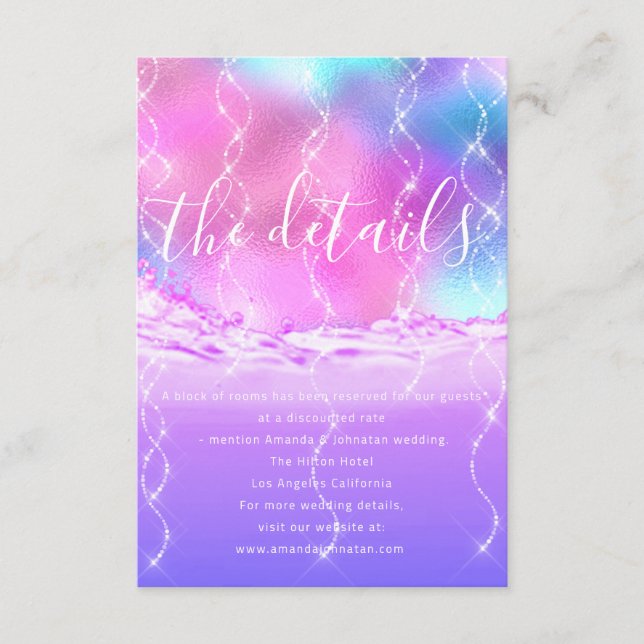 Informations Cartes de Mariage Détails Pastels (Devant)