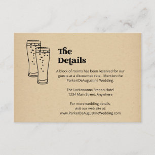 Informations sur le Mariage de bière Détails Carte