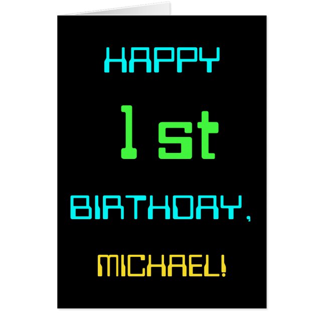 Informatique numérique amusante Thème 1er annivers (Devant)