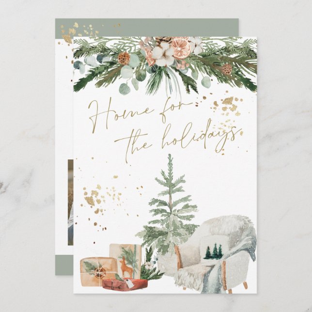 INGE Carte de Noël scandinave chaleureuse et confo (Devant / Derrière)