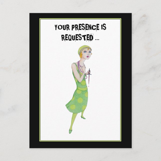 Ingenèse Meurtre Mystère Invitation Carte postale (Devant)