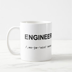 INGÉNIEUR avec la tasse de symboles phonétiques