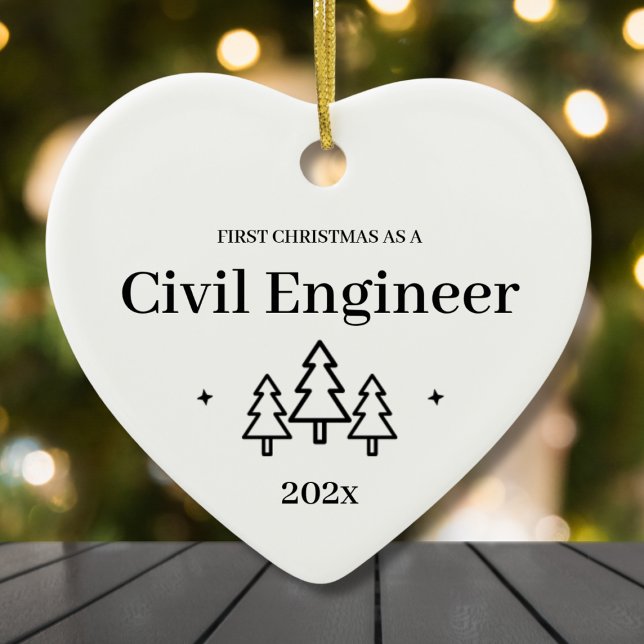 Ingénieur civil Nouveau travail Premier ornement d (Civil Engineer New Job First Christmas Ornament
)