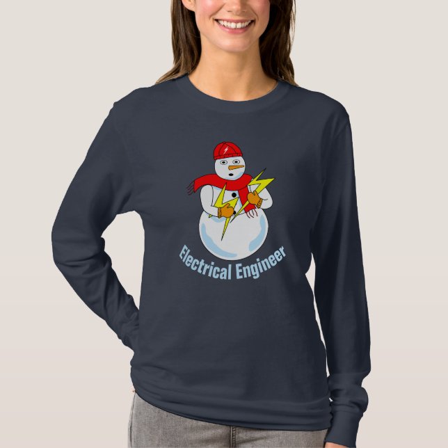 Ingénieur électrique Snowman T-Shirt (Devant)