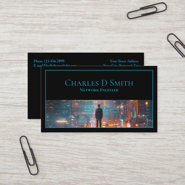 Ingénieur logiciel Carte de visite de sécurité inf (Devant/Arrière en situation)