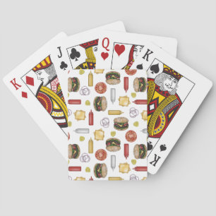 Ingrédients Cheeseburger - Cartes de jeu blanches