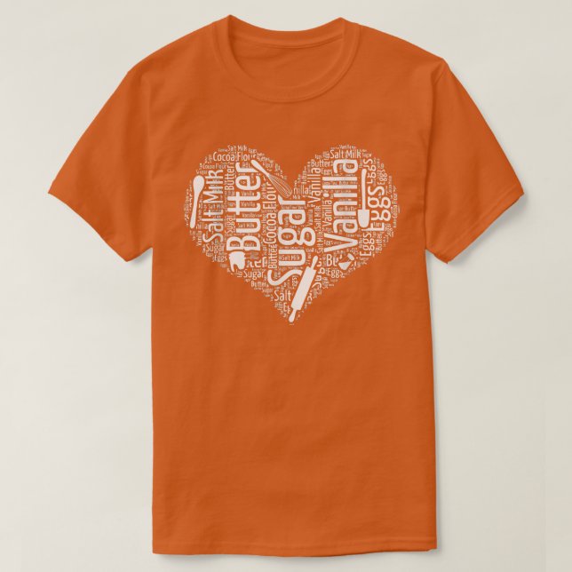 Ingrédients de cuisson Ustensiles Coeur T-shirt (Design devant)