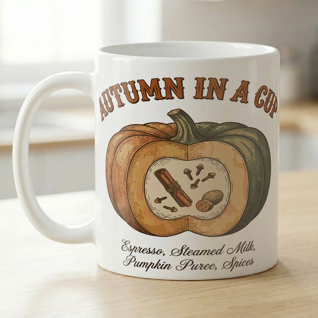 Ingrédients de Latte d'Automne dans une Tasse (Créateur téléchargé)