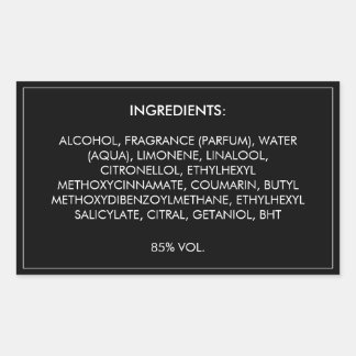 Ingrédients Étiquette de produit