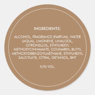 Ingrédients Étiquette de produit