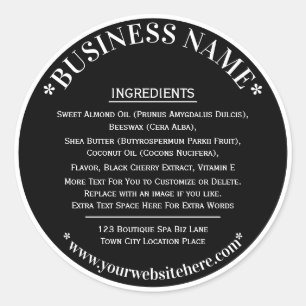 Ingrédients Étiquette noir blanc