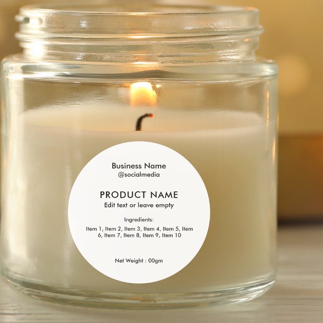 Ingrédients minimalistes modernes Étiquette de pro (Créateur téléchargé)