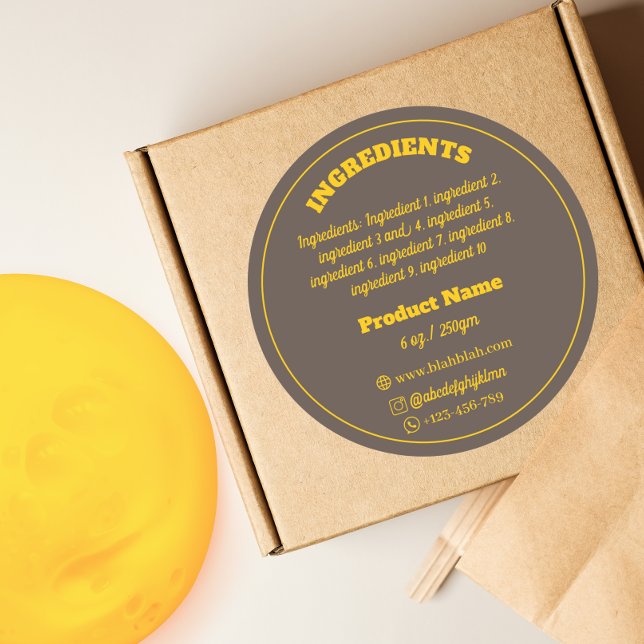 ingrédients Sticker Étiquette produit (Créateur téléchargé)