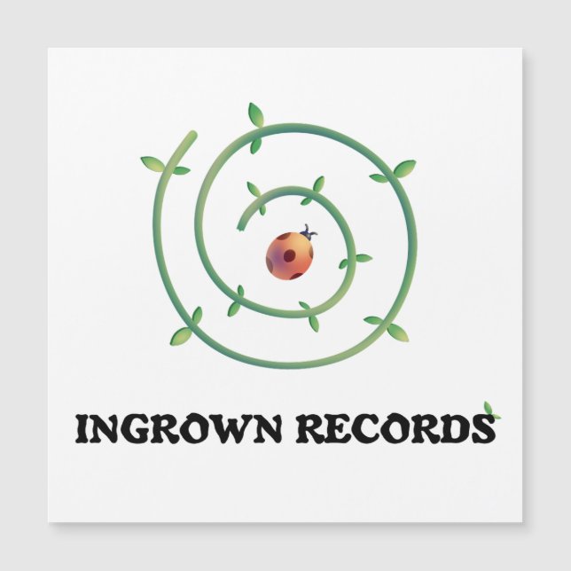 Ingrown Records Ladybug Spiral Grande Carte Magnét (Devant)