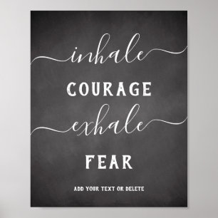 Inhale Exhale Black White Inspiration Poster