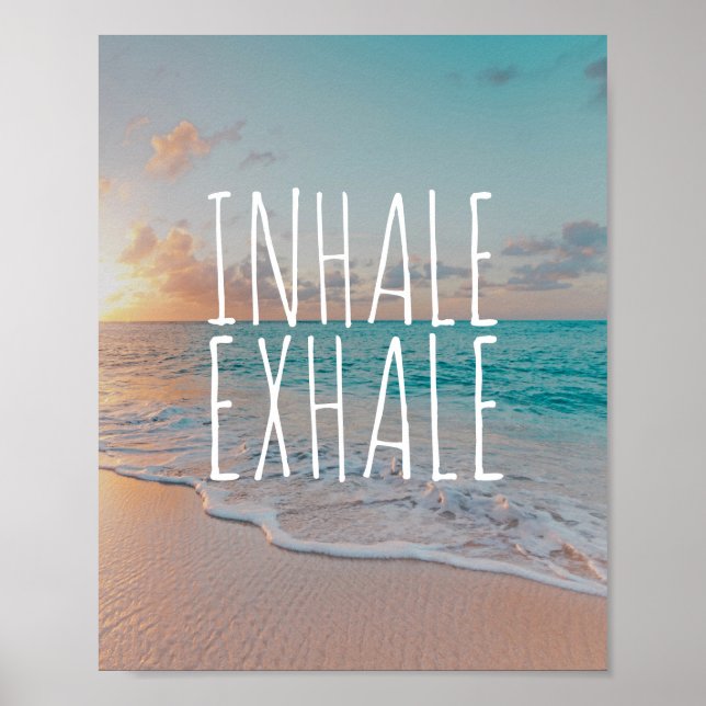Inhale Exhale Caribbean Beach Paradise Poster (Devant)
