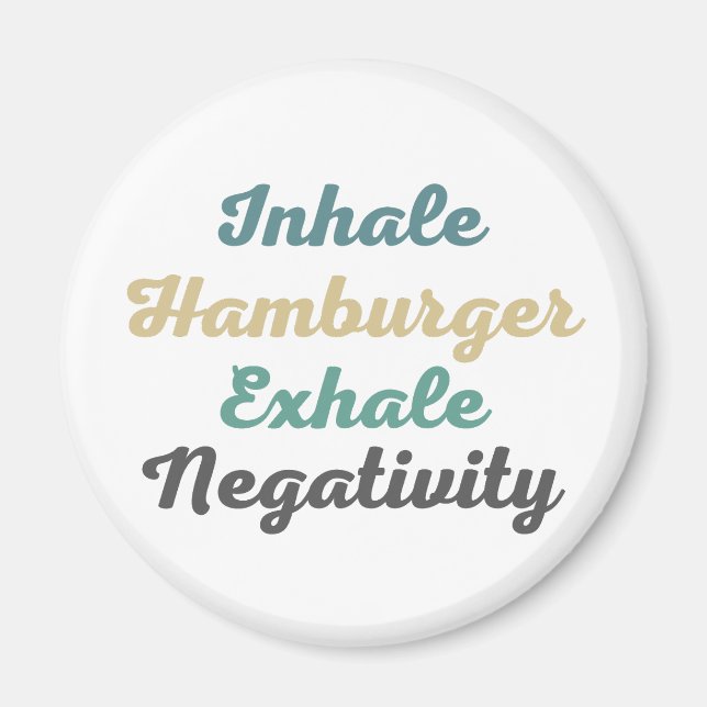 Inhale Hamburger Exhale Négativité Magnets (Devant)