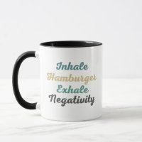 Inhale Hamburger Exhale Négativité Mugs et tasses
