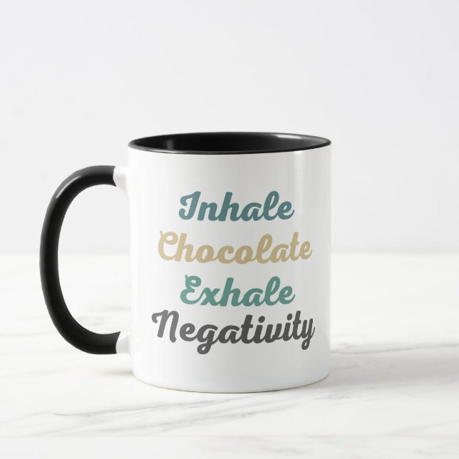 Inhaler Chocolat Exhale Négativité Mugs et tasses (Gauche)