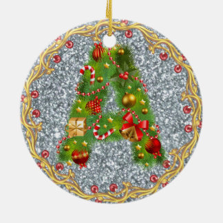 initial Un monogrammé ornement de Noël argent
