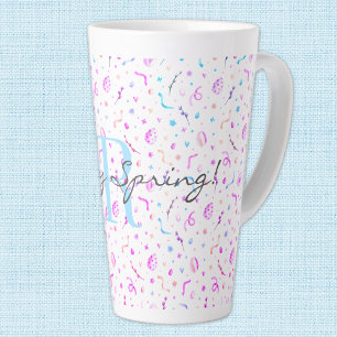 Initiale, 17oz Latte Mug Happy Spring Motif