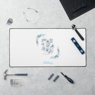 Initiale "B" Monogramme bleu Calme Floral