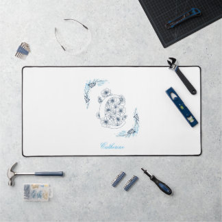 Initiale "C" Monogramme bleu Calme Floral